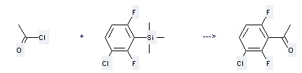 Ethanone,1-(3-chloro-2,6-difluorophenyl)- can be obtained by Acetyl chloride and (3-Chloro-2,6-difluoro-phenyl)-trimethyl-silane